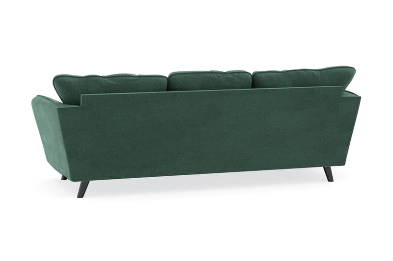 Trend Lyx 3-sits Vänstervänd L-formad Divansoffa i Sammet - Mörkgrön - Möbler - Vardagsrum - Soffor - Divansoffa & schäslong