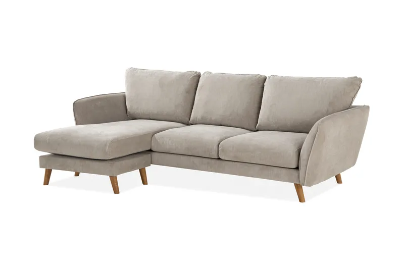 Trend Lyx 3-sits Vänstervänd L-formad Divansoffa i Tyg - Beige - Möbler - Vardagsrum - Soffor - Divansoffa & schäslong