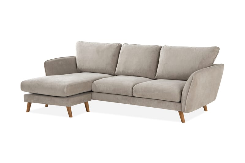 Trend Lyx 3-sits Vänstervänd L-formad Divansoffa i Tyg - Beige - Möbler - Vardagsrum - Soffor - Divansoffa & schäslong