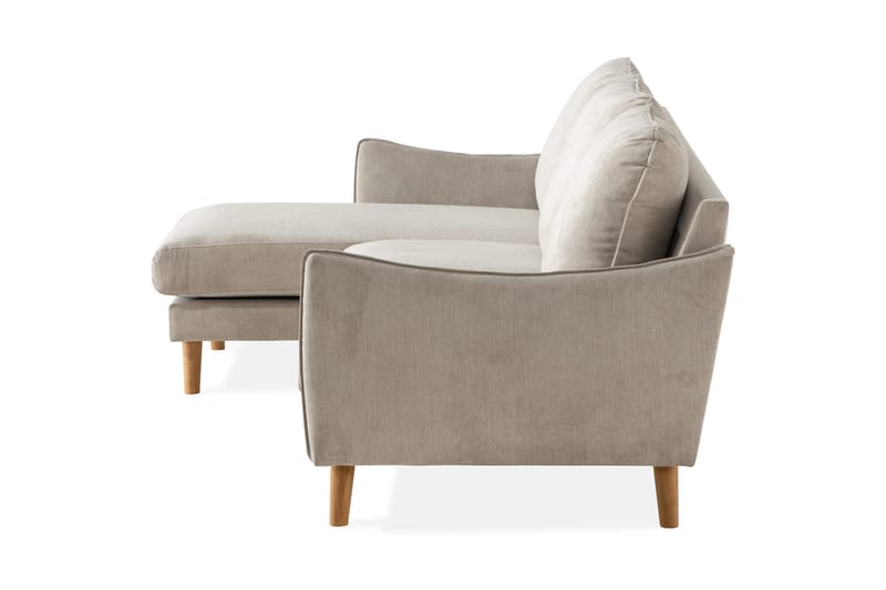 Trend Lyx 3-sits Vänstervänd L-formad Divansoffa i Tyg - Beige - Möbler - Vardagsrum - Soffor - Divansoffa & schäslong