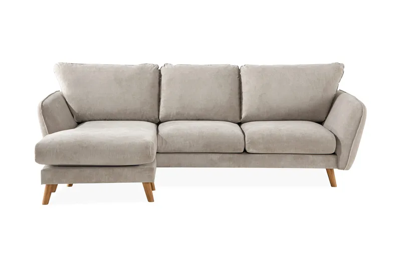 Trend Lyx 3-sits Vänstervänd L-formad Divansoffa i Tyg, Beige