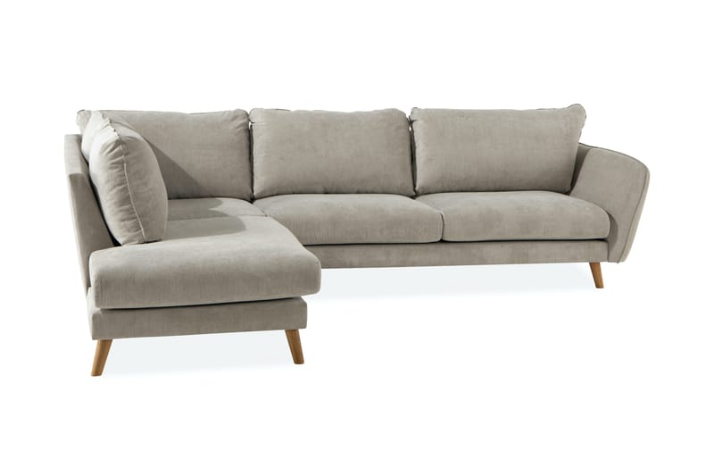 Trend Lyx 3-sits Vänstervänd L-formad Divansoffa i Tyg - Beige - Möbler - Vardagsrum - Soffor - Divansoffa & schäslong