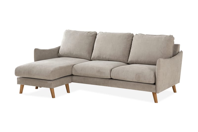 Trend Lyx 3-sits Vänstervänd L-formad Divansoffa i Tyg - Beige - Möbler - Vardagsrum - Soffor - Divansoffa & schäslong