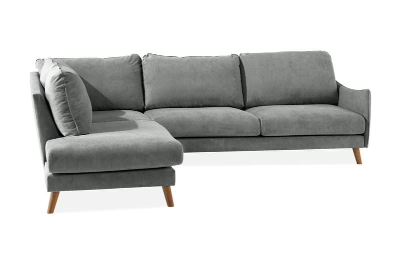 Trend Lyx 3-sits Vänstervänd L-formad Divansoffa i Tyg - Grå - Möbler - Vardagsrum - Soffor - Divansoffa & schäslong