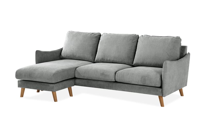 Trend Lyx 3-sits Vänstervänd L-formad Divansoffa i Tyg - Grå - Möbler - Vardagsrum - Soffor - Divansoffa & schäslong