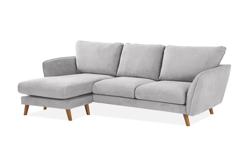 Trend Lyx 3-sits Vänstervänd L-formad Divansoffa i Tyg - Ljusgrå - Möbler - Vardagsrum - Soffor - Divansoffa & schäslong