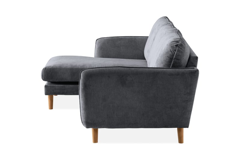 Trend Lyx 3-sits Vänstervänd L-formad Divansoffa i Tyg - Mörkgrå - Möbler - Vardagsrum - Soffor - Divansoffa & schäslong