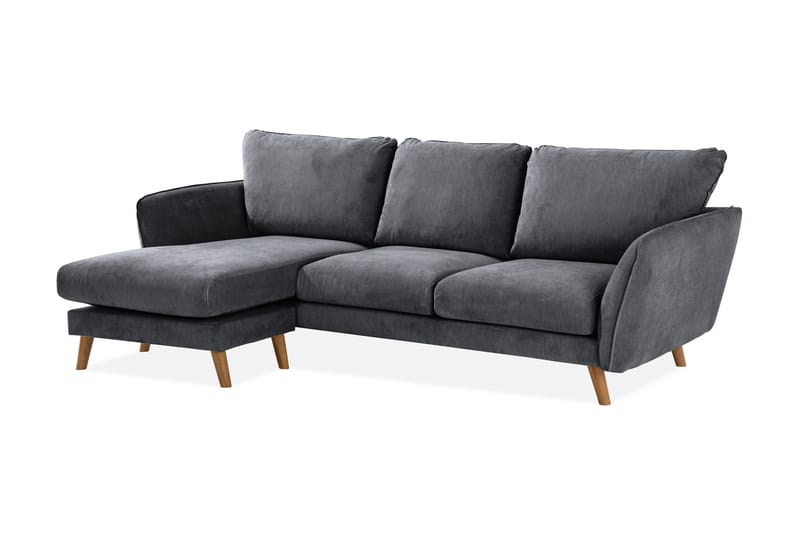 Trend Lyx 3-sits Vänstervänd L-formad Divansoffa i Tyg - Mörkgrå - Möbler - Vardagsrum - Soffor - Divansoffa & schäslong
