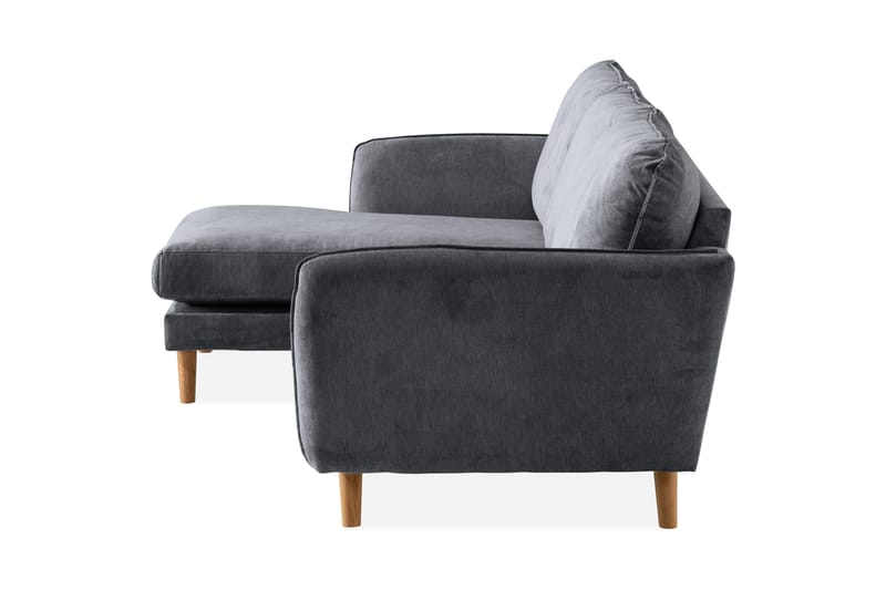 Trend Lyx 3-sits Vänstervänd L-formad Divansoffa i Tyg - Mörkgrå - Möbler - Vardagsrum - Soffor - Divansoffa & schäslong
