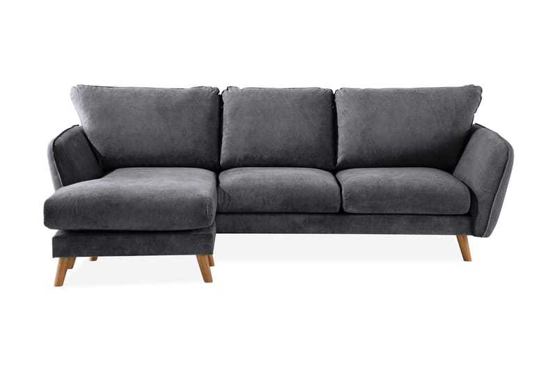 Trend Lyx 3-sits Vänstervänd L-formad Divansoffa i Tyg - Mörkgrå - Möbler - Vardagsrum - Soffor - Divansoffa & schäslong
