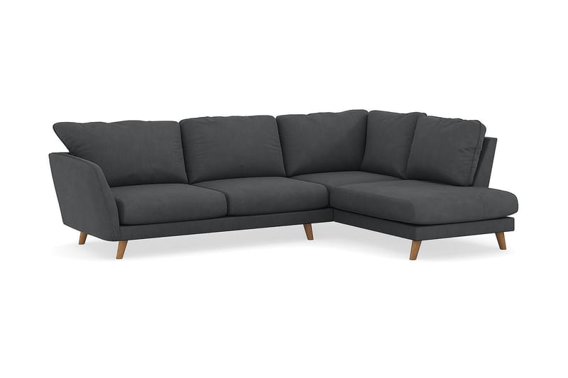 Trend Lyx 4-sits Högervänd L-formad Schäslongsoffa i Manchester - Mörkgrå - Möbler - Vardagsrum - Soffor - Divansoffa & schäslong