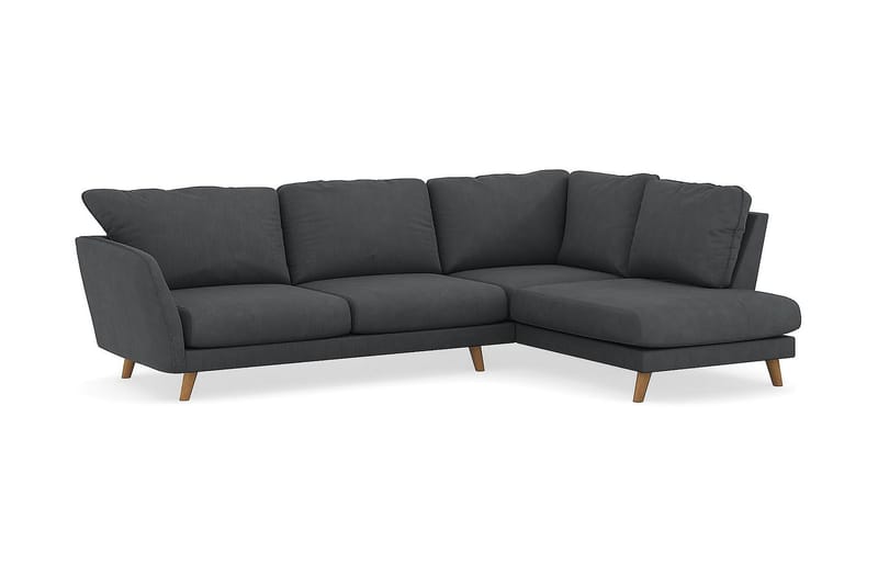 Trend Lyx 4-sits Högervänd L-formad Schäslongsoffa i Manchester - Mörkgrå - Möbler - Vardagsrum - Soffor - Divansoffa & schäslong
