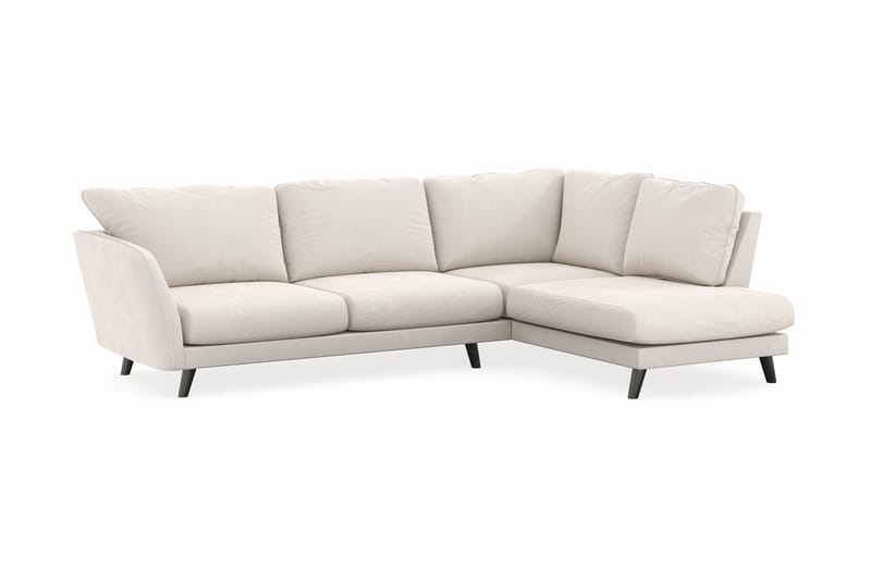 Trend Lyx 4-sits Högervänd L-formad Schäslongsoffa i Sammet - Krämvit - Möbler - Vardagsrum - Soffor - Divansoffa & schäslong