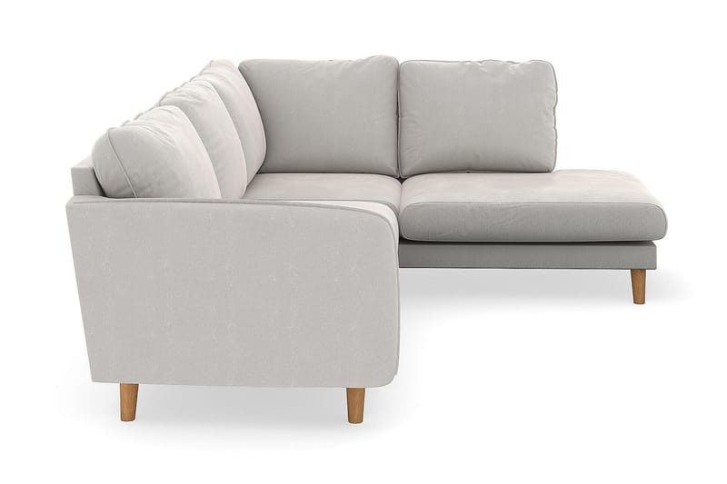 Trend Lyx 4-sits Högervänd L-formad Schäslongsoffa i Sammet - Krämvit - Möbler - Vardagsrum - Soffor - Divansoffa & schäslong