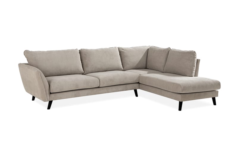 Trend Lyx 4-sits Högervänd L-formad Schäslongsoffa i Tyg - Beige - Möbler - Vardagsrum - Soffor - Divansoffa & schäslong