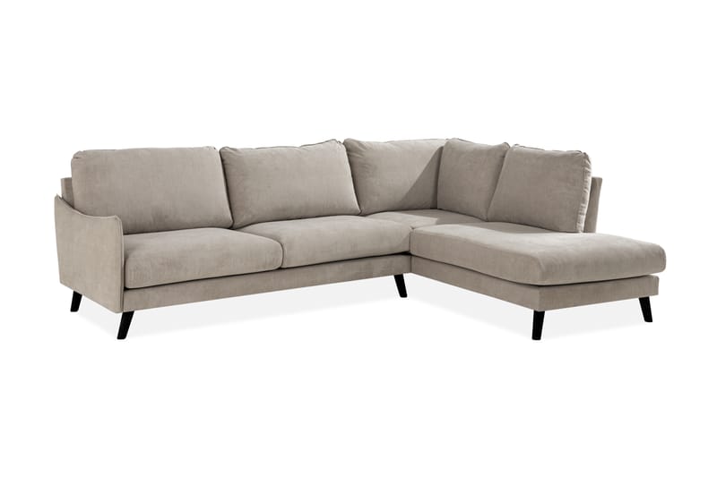 Trend Lyx 4-sits Högervänd L-formad Schäslongsoffa i Tyg - Beige - Möbler - Vardagsrum - Soffor - Divansoffa & schäslong
