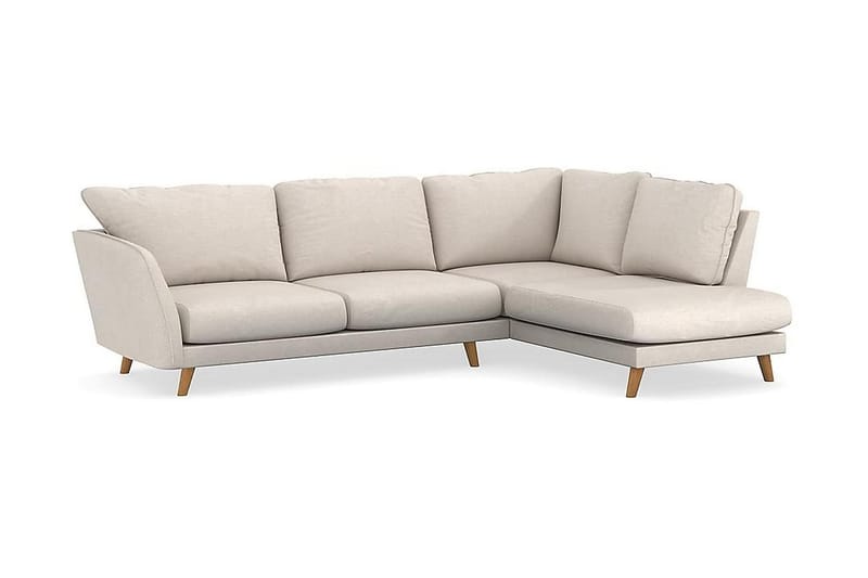 Trend Lyx 4-sits Högervänd L-formad Schäslongsoffa i Tyg - Beige - Möbler - Vardagsrum - Soffor - Divansoffa & schäslong