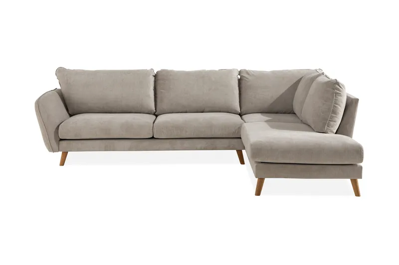 Trend Lyx 4-sits Högervänd L-formad Schäslongsoffa i Tyg - Beige - Möbler - Vardagsrum - Soffor - Divansoffa & schäslong