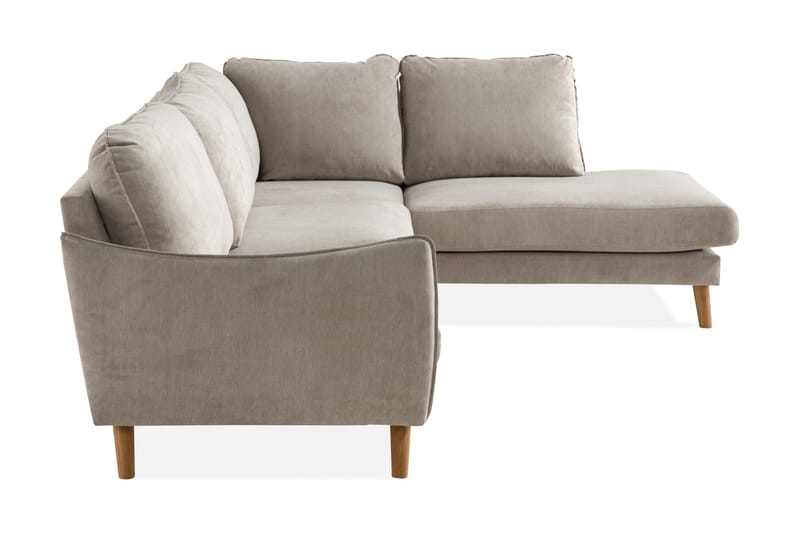 Trend Lyx 4-sits Högervänd L-formad Schäslongsoffa i Tyg - Beige - Möbler - Vardagsrum - Soffor - Divansoffa & schäslong