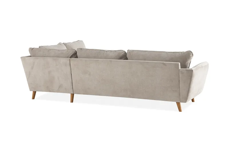 Trend Lyx 4-sits Högervänd L-formad Schäslongsoffa i Tyg - Beige - Möbler - Vardagsrum - Soffor - Divansoffa & schäslong