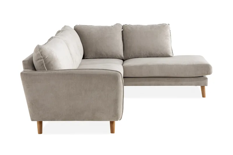 Trend Lyx 4-sits Högervänd L-formad Schäslongsoffa i Tyg - Beige - Möbler - Vardagsrum - Soffor - Divansoffa & schäslong