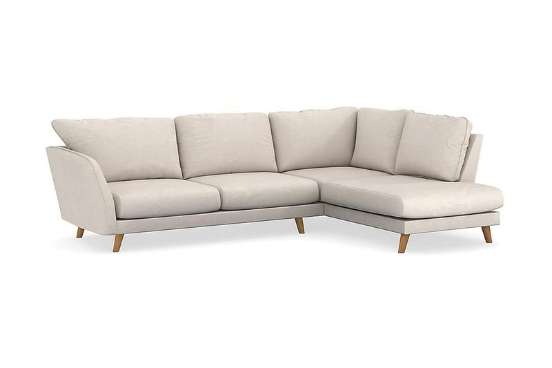 Trend Lyx 4-sits Högervänd L-formad Schäslongsoffa i Tyg - Beige - Möbler - Vardagsrum - Soffor - Divansoffa & schäslong