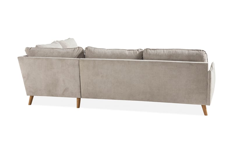 Trend Lyx 4-sits Högervänd L-formad Schäslongsoffa i Tyg - Beige - Möbler - Vardagsrum - Soffor - Divansoffa & schäslong
