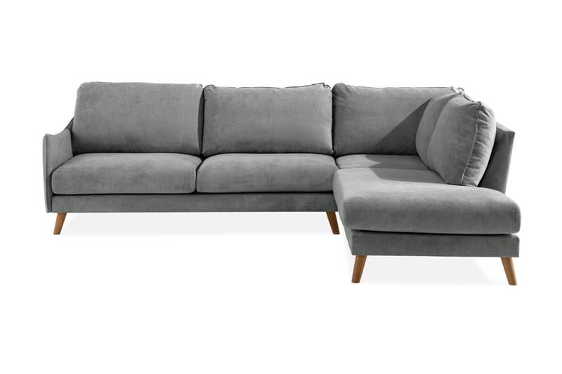 Trend Lyx 4-sits Högervänd L-formad Schäslongsoffa i Tyg - Grå - Möbler - Vardagsrum - Soffor - Divansoffa & schäslong