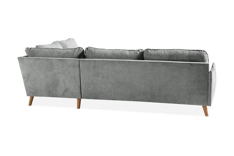 Trend Lyx 4-sits Högervänd L-formad Schäslongsoffa i Tyg - Grå - Möbler - Vardagsrum - Soffor - Divansoffa & schäslong
