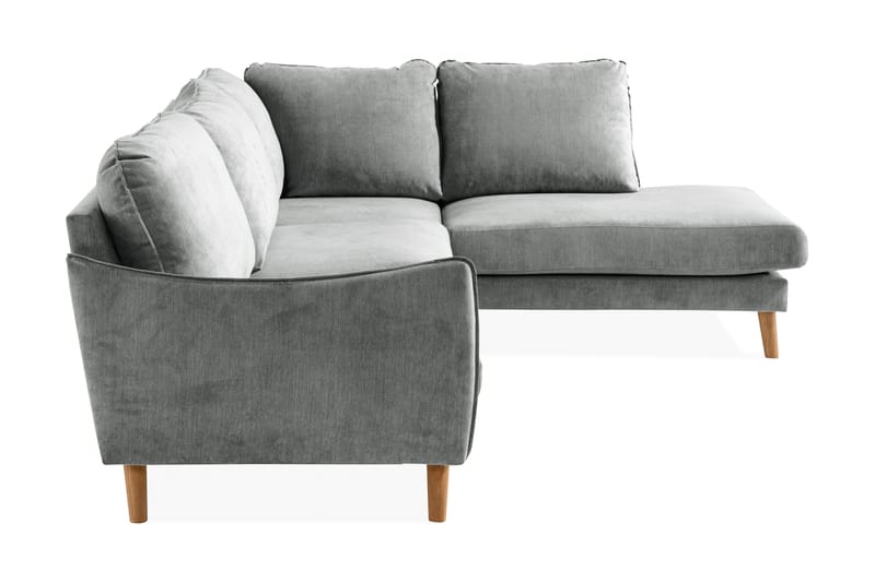 Trend Lyx 4-sits Högervänd L-formad Schäslongsoffa i Tyg - Grå - Möbler - Vardagsrum - Soffor - Divansoffa & schäslong