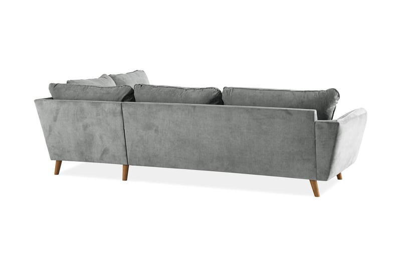 Trend Lyx 4-sits Högervänd L-formad Schäslongsoffa i Tyg - Grå - Möbler - Vardagsrum - Soffor - Divansoffa & schäslong