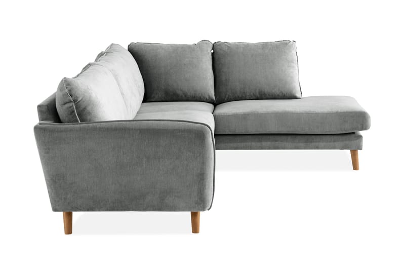 Trend Lyx 4-sits Högervänd L-formad Schäslongsoffa i Tyg - Grå - Möbler - Vardagsrum - Soffor - Divansoffa & schäslong