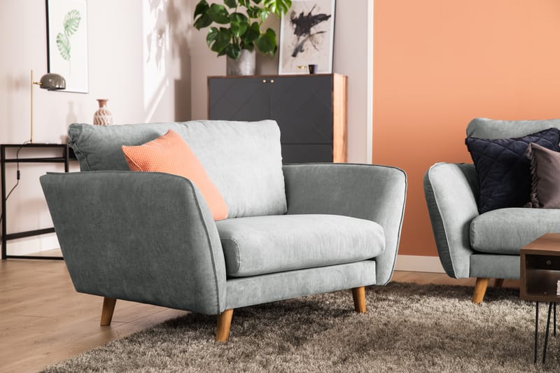 Trend Lyx 4-sits Högervänd L-formad Schäslongsoffa i Tyg - Grå - Möbler - Vardagsrum - Soffor - Divansoffa & schäslong