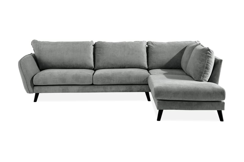Trend Lyx 4-sits Högervänd L-formad Schäslongsoffa i Tyg - Grå - Möbler - Vardagsrum - Soffor - Divansoffa & schäslong