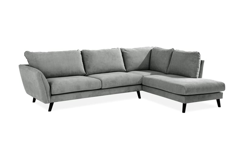 Trend Lyx 4-sits Högervänd L-formad Schäslongsoffa i Tyg - Grå - Möbler - Vardagsrum - Soffor - Divansoffa & schäslong