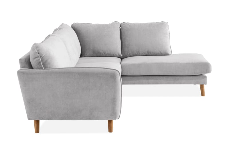 Trend Lyx 4-sits Högervänd L-formad Schäslongsoffa i Tyg - Ljusgrå - Möbler - Vardagsrum - Soffor - Divansoffa & schäslong