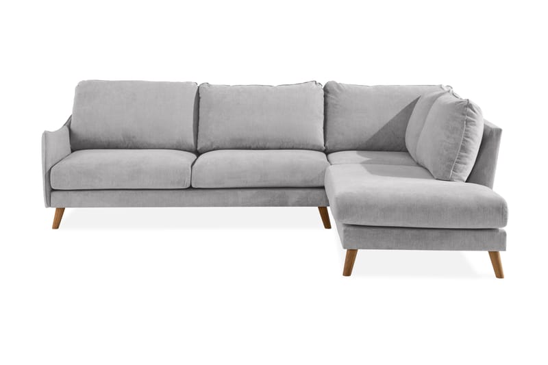 Trend Lyx 4-sits Högervänd L-formad Schäslongsoffa i Tyg - Ljusgrå - Möbler - Vardagsrum - Soffor - Divansoffa & schäslong