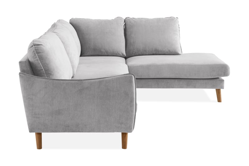 Trend Lyx 4-sits Högervänd L-formad Schäslongsoffa i Tyg - Ljusgrå - Möbler - Vardagsrum - Soffor - Divansoffa & schäslong