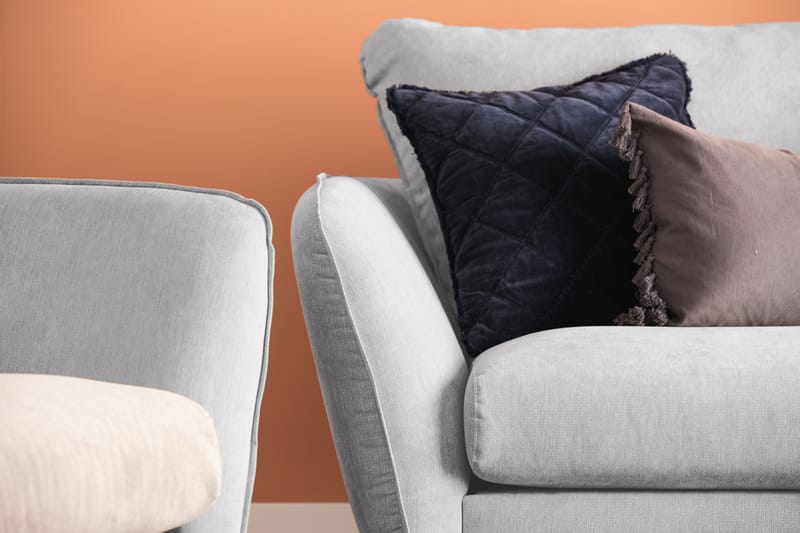 Trend Lyx 4-sits Högervänd L-formad Schäslongsoffa i Tyg - Ljusgrå - Möbler - Vardagsrum - Soffor - Divansoffa & schäslong