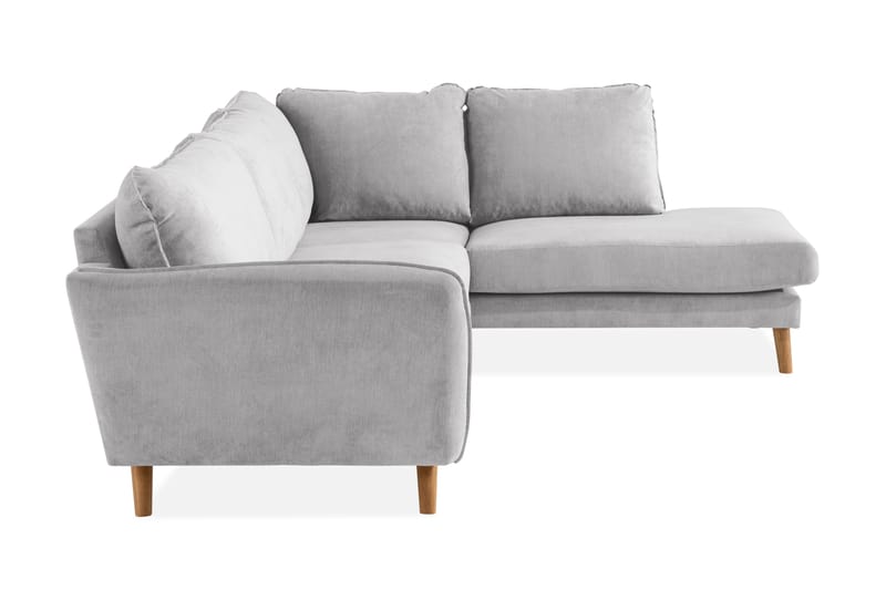 Trend Lyx 4-sits Högervänd L-formad Schäslongsoffa i Tyg - Ljusgrå - Möbler - Vardagsrum - Soffor - Divansoffa & schäslong