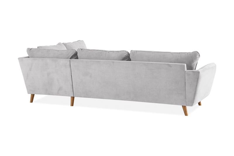Trend Lyx 4-sits Högervänd L-formad Schäslongsoffa i Tyg - Ljusgrå - Möbler - Vardagsrum - Soffor - Divansoffa & schäslong