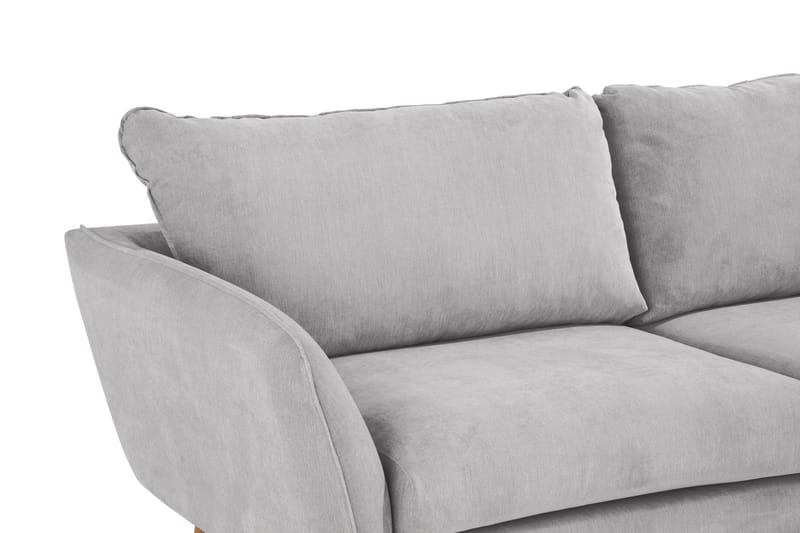 Trend Lyx 4-sits Högervänd L-formad Schäslongsoffa i Tyg - Ljusgrå - Möbler - Vardagsrum - Soffor - Divansoffa & schäslong