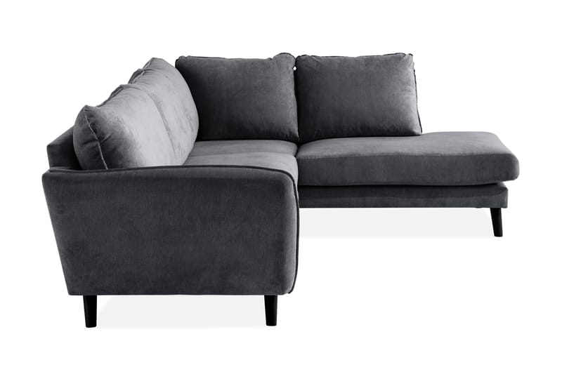 Trend Lyx 4-sits Högervänd L-formad Schäslongsoffa i Tyg - Mörkgrå - Möbler - Vardagsrum - Soffor - Divansoffa & schäslong
