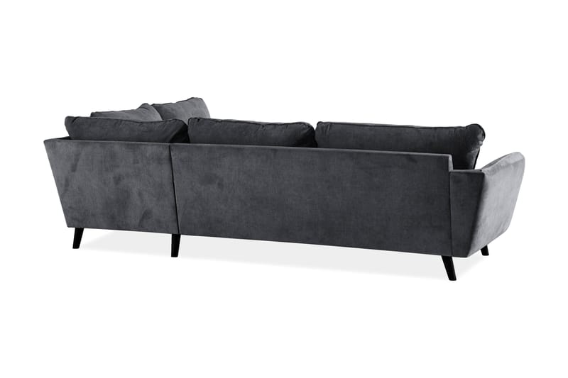 Trend Lyx 4-sits Högervänd L-formad Schäslongsoffa i Tyg - Mörkgrå - Möbler - Vardagsrum - Soffor - Divansoffa & schäslong