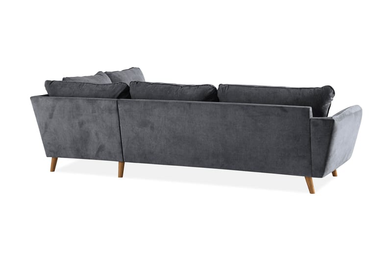 Trend Lyx 4-sits Högervänd L-formad Schäslongsoffa i Tyg - Mörkgrå - Möbler - Vardagsrum - Soffor - Divansoffa & schäslong