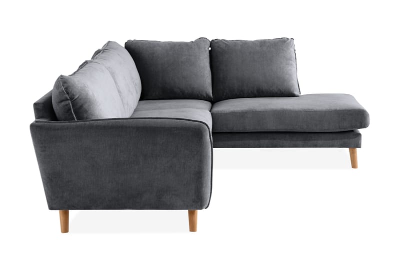 Trend Lyx 4-sits Högervänd L-formad Schäslongsoffa i Tyg - Mörkgrå - Möbler - Vardagsrum - Soffor - Divansoffa & schäslong
