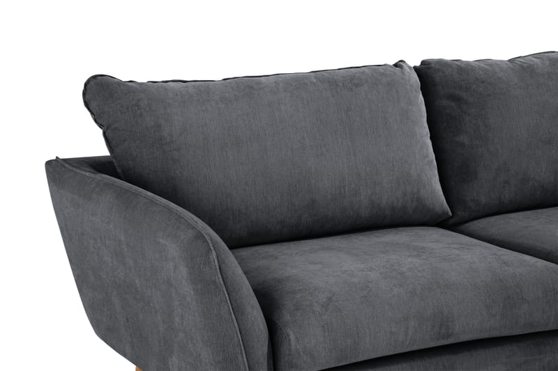 Trend Lyx 4-sits Högervänd L-formad Schäslongsoffa i Tyg - Mörkgrå - Möbler - Vardagsrum - Soffor - Divansoffa & schäslong