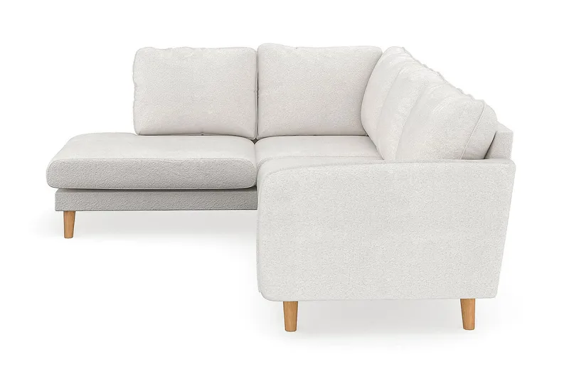 Trend Lyx 4-sits Vänstervänd L-formad Schäslongsoffa i Bouclé - Vit - Möbler - Vardagsrum - Soffor - Divansoffa & schäslong