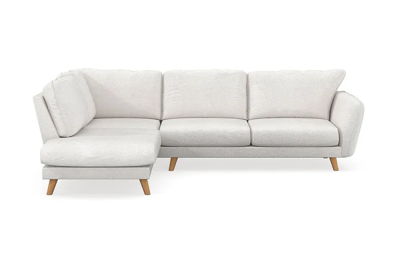 Trend Lyx 4-sits Vänstervänd L-formad Schäslongsoffa i Bouclé - Vit - Möbler - Vardagsrum - Soffor - Divansoffa & schäslong