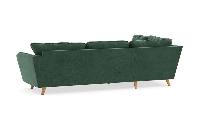 Trend Lyx 4-sits Vänstervänd L-formad Schäslongsoffa i Sammet - Mörkgrön - Möbler - Vardagsrum - Soffor - Divansoffa & schäslong